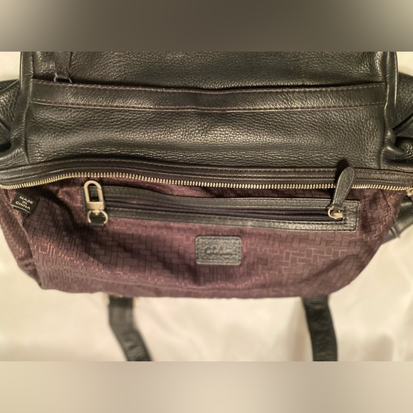 Cole Haan Black Pebble Leather Hobo Satchel Bag - Picture 11 of 13